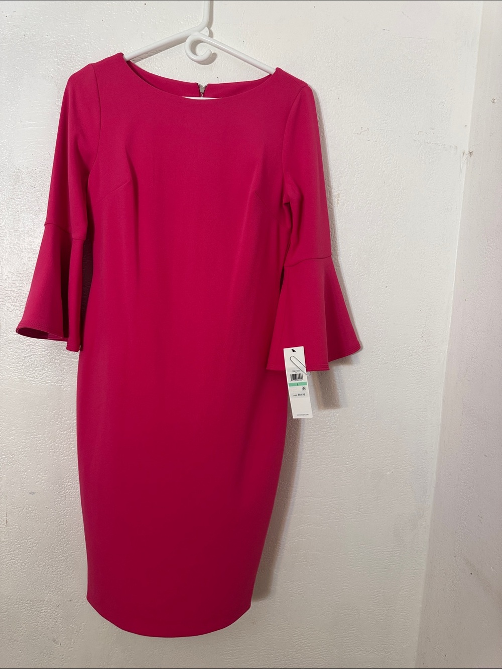 Fuchsia Bell Sleeve Sheath Dress - Women